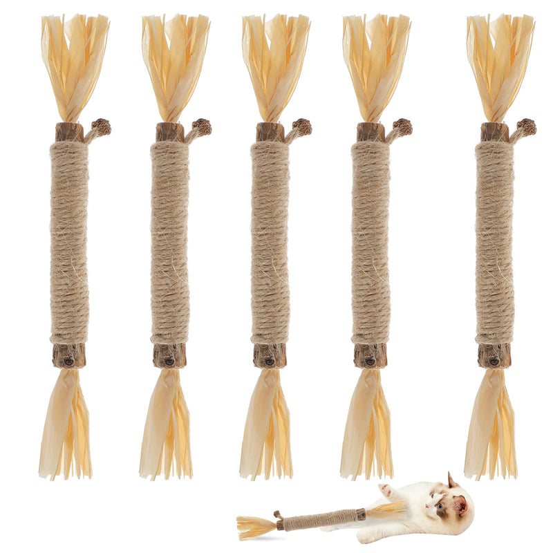 5 PCS Silvervine Sticks for Cats - Natural Cat Chew Toys for Teeth Cleaning, Kitten Teething & Aggressive Chewers 5 Pack