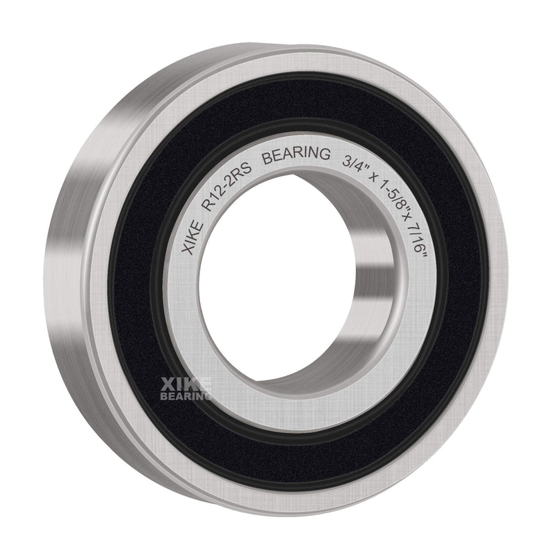 XiKe R12-2RS Double Rubber Seal Bearings 3/4" x 1-5/8" x 7/16", Deep Groove Ball Bearings Pack of 10pcs 10 R12-2RS Size 3/4"x1-5/8"x7/16"