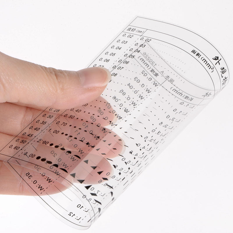 HARFINGTON High Precision SEC Size Estimation Chart 115x95mm Transparency Flaw Detection Film Ruler for Diameter Area Length Width Defects Measuring