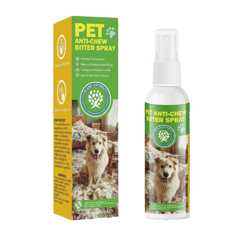 Zestix Bitter Anti-Chew Spray, 120ml Dog & Cat Training Solution, Deterrent for Furniture, Shoes, Cords, Protects Belongings