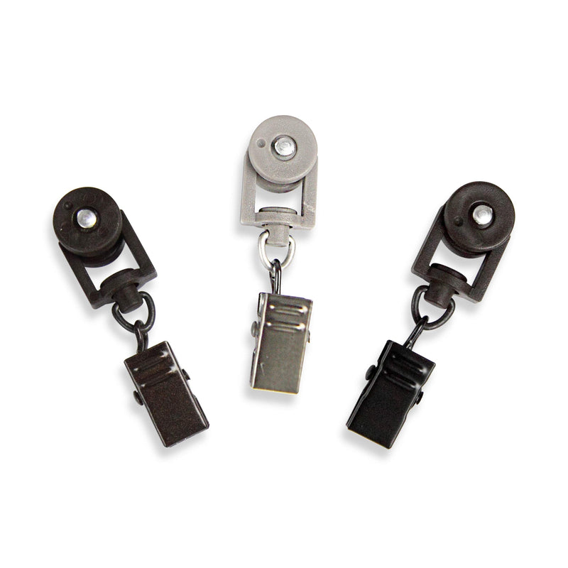10 Sliders for Cordless Traverse Rod - Black