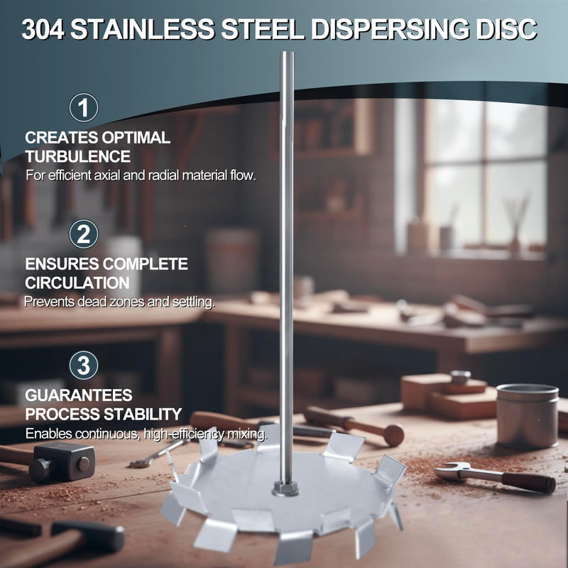 Silkfly 2 Pcs 304 Stainless Steel Dispersing Disc, Dia 150mm/5.9" with 8mm Shaft Hole, Dispersion Impeller High Speed Dispersing Machine Blade Paddle Impeller for Mixing, Emulsifying & Coating 150mm/5.9inch
