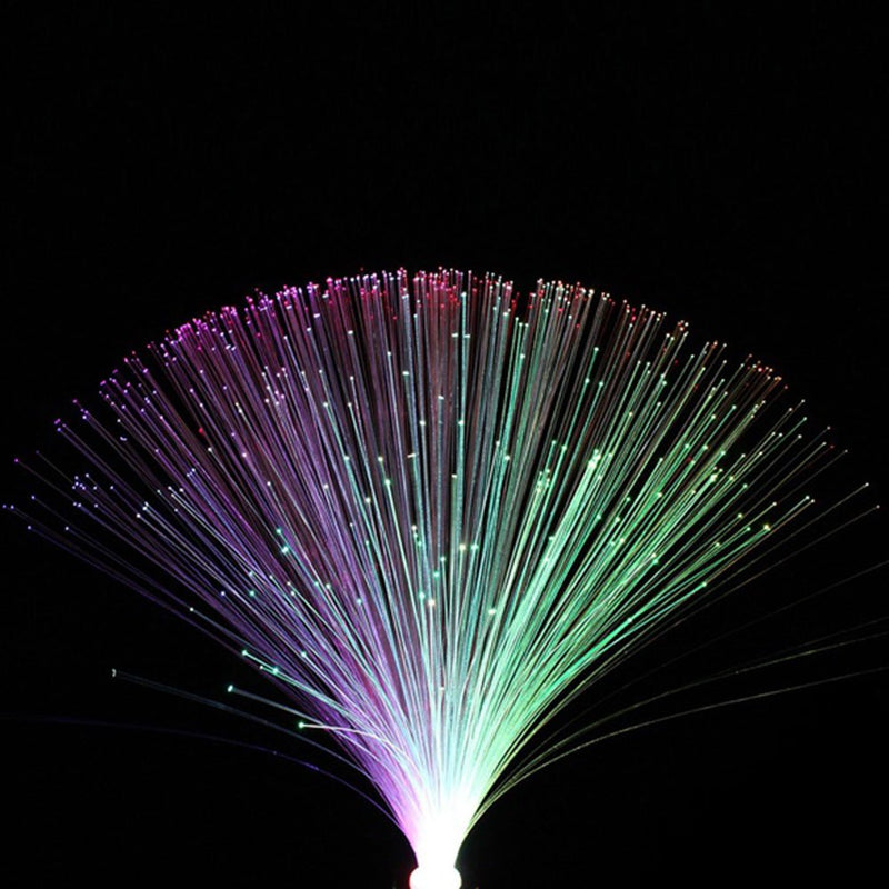 Tookie Fiber Optic Lamp, LED Colourful Changing Fiber Optic Fountain Night Light, Novelty Battery Operated Bedside Mood Lamp for Christmas New Year Home Decoration(Size:Without Box) without box