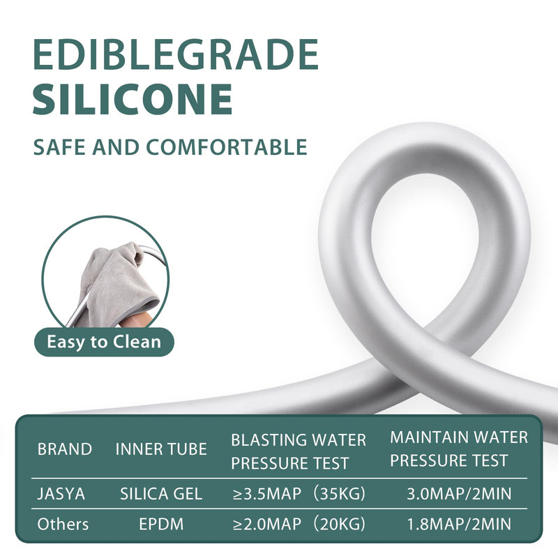 Silicone Shower Hose 59 Inches Explosion Proof Anti Winding Shower Head Hose Used In Showerheads Spray Bidet Rv Outside Shower Hose Replacement Shower Hose Extra Long Handheld Hose(59 Inches Silvery) Silver