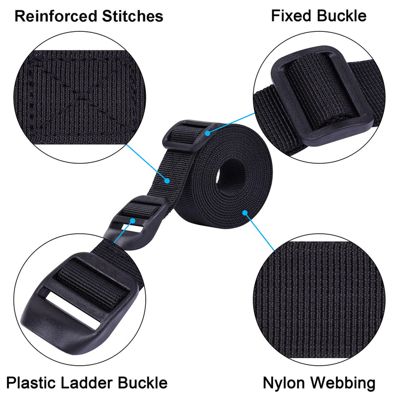 Wisdompro Sleeping Bag Strap, 2 Pack of Heavy Duty Utility Strap for Backpacking, Sleeping Bag Compression, Luggage, Bundling with Plastic Buckle - 68 inch 68 inches