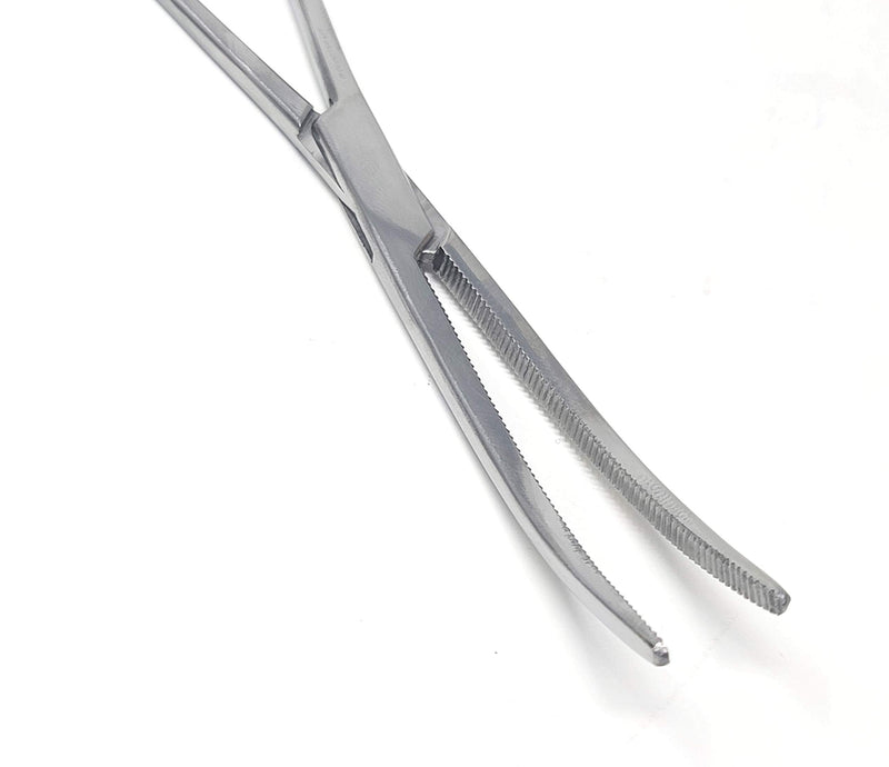 Premium Quality Heavy Duty Hemostat Locking Forceps Clamps 8" Curved with Full Serrated Jaws for Better Grip and Three Locking Positions