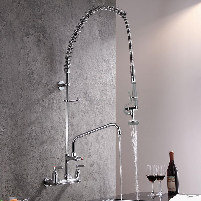 Replacement B-0044-H Commercial Sink Sprayer Hose for T&S Brass, 44 inch Stainless Steel Flexible Pre-Rinse Hose with Heat Resistant Gray Handle Commercial Kitchen Sink Faucet Dish Spray Part 44 inch+handle