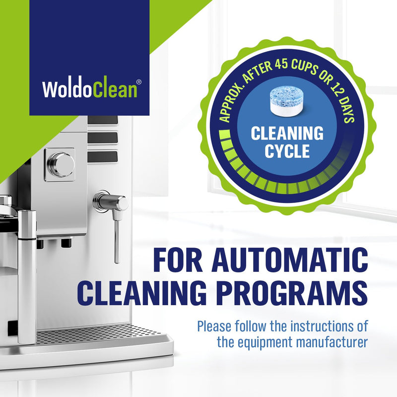 WoldoClean 2-Phase Cleaning Tablets (25 Count, 3.5g) - Compatible with Jura Automatic Coffee Machines E8, S8, Z10, J8, ENA & GIGA, Blue & White Formula, Cleans & Seals, Individually Sealed