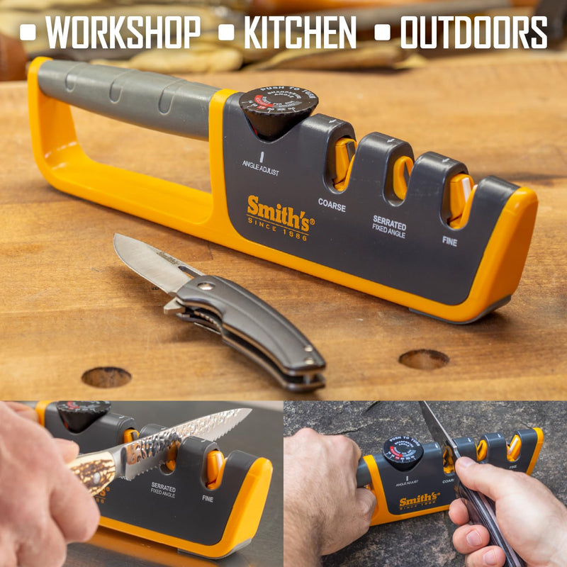 Smiths Adjustable Manual Knife Sharpener Gray/Yellow S-50264 50264