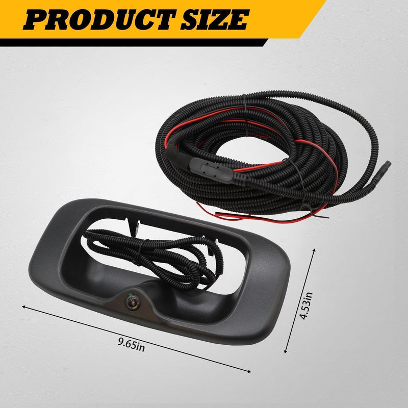 GM1916102 Tailgate Handle Rear View Camera Compatible with 1999-2006 Silverado and Sierra 1500 2500 3500HD Pickups Reverse Rear View Backup Camera 12V Power Cable RCA Plug