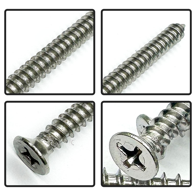 5 x 30mm Screw, Flat Head, Phillips Drive, Self Drilling, 304 Stainless Steel Drywall Wood Screws 100Pcs 5 x 30mm