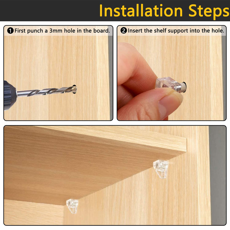 5 Millimeters Shelf Support Peg，Support Cabinet Shelf Pins，Clear Plastic Replacement Peg Cabinet Shelf Supports Pins for Kitchen Furniture Book Shelves Shelf Holder Locking Pins (20 Pieces) 5mm 20 Pieces