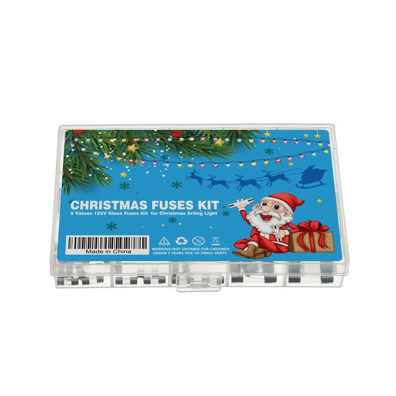 5 Values 100 Pcs 125V Christmas Light Fuses Kit 5x20MM 3A 5A 125 Volt Max Fuse and 3.6X10MM ts-66 2.5 3 5 Amp 125V Mini Glass Fuses Replacement for Outdoor C9 String Xmas Lights Fan