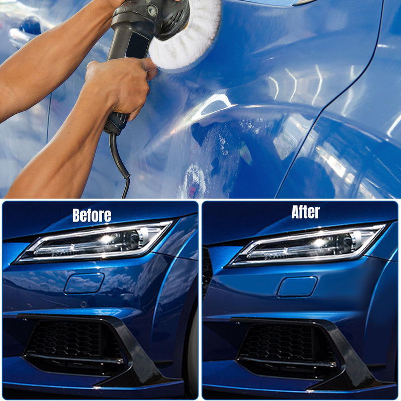 Tallew 40 Pcs Car Orbital Buffer Polisher Pad 9 to 10 Inches Microfiber Polishing Pad Cover Bonnet Set Car Polisher Bonnet Including 20 Microfiber 10 Plush 10 Non Woven