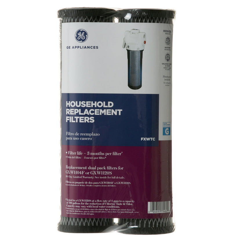GE FXWTC Whole Home System Replacement Filter Set, Pack of 2 - NSF Certified: Reduces Chlorine, Sediment, Rust & Other Impurities - Replace Every 3 Months for Best Results (replaces 910163)