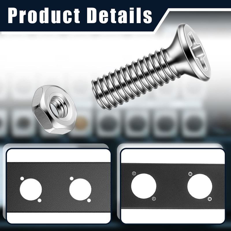 50 Pieces D Series Panel Screws and Nut Kit Panel Mount Connector M2.5 x 8 mm Screw Stainless Steel Metal Screws Audio Server Rack Mounts for Attaching D Series Connectors to Panels