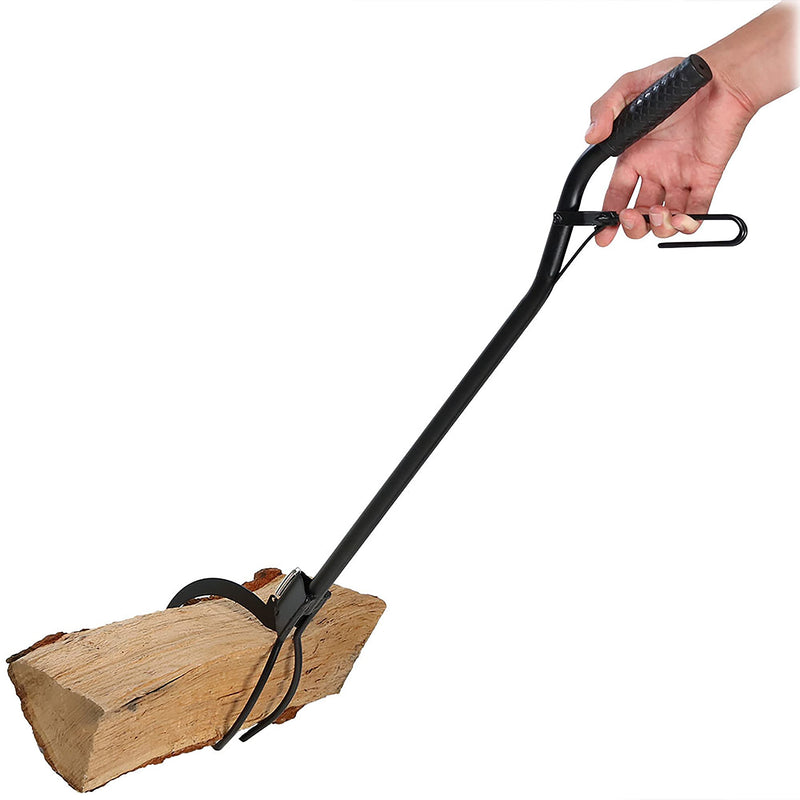 Sunnydaze 36" Steel Log Tongs for Fire Pit, Outdoor Fireplace Log Grabber 1