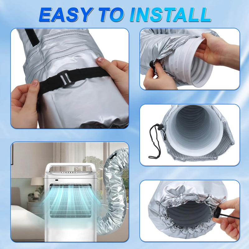 Portable AC Hose Insulation Sleeve for 5"/5.9" AC Exhaust Hoses Tube