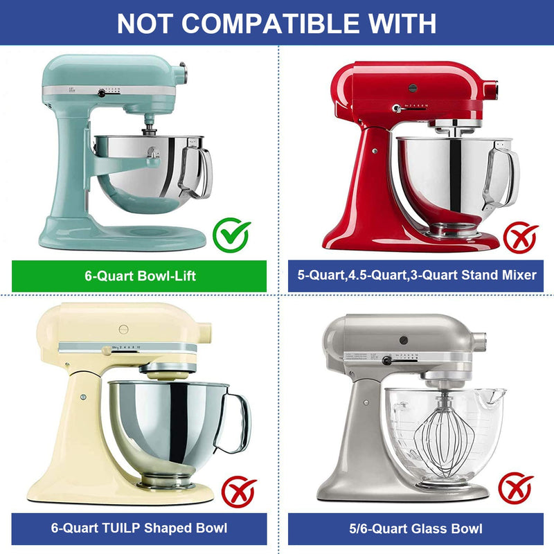 Flex Edge Beater for KitchenAid Bowl-Lift Stand Mixer - 6 Quart Flat Beater Paddle with Flexible Silicone Edges