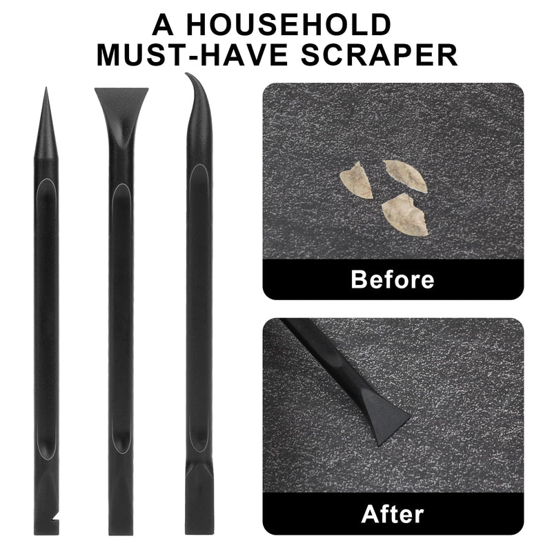Crevice Cleaning Tool, 9 PCS Carbon Fiber Plastic Scraper Tool Car Detailing Brush Set Non-scratch Multi-purpose Scraper for Clean Small Narrow Spaces and Gaps, Remove Stickers Labels Oil Stains Dirt Black