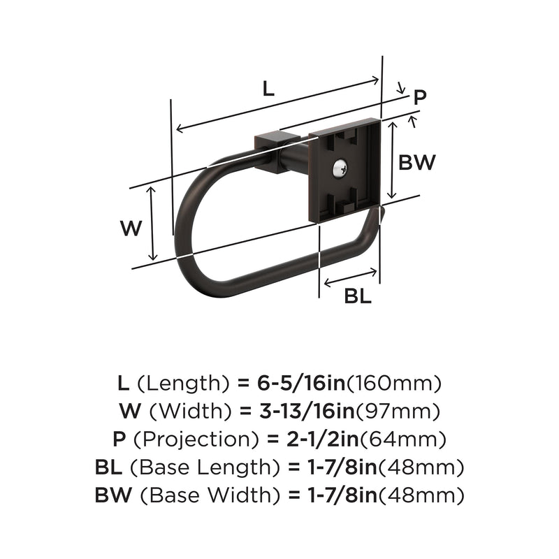Amerock BH36071ORB | Oil Rubbed Bronze Single Post Toilet Paper Holder | 6-5/16 inch (160 mm) Length Toilet Tissue Holder | Appoint | Bath Tissue Holder | Bathroom Hardware | Bath Accessories