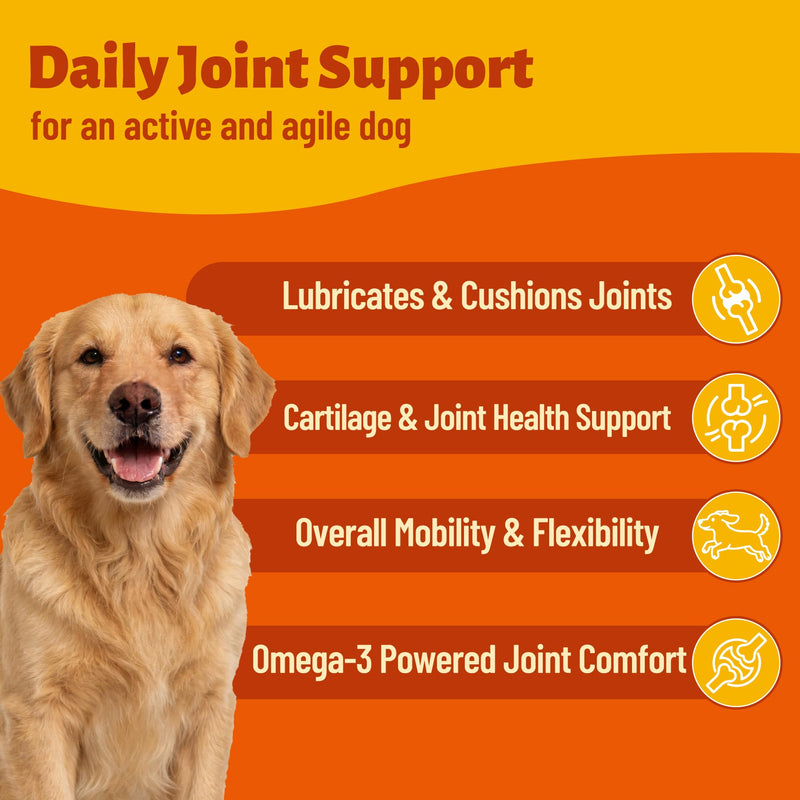 Green-Lipped Mussel Bites for Dogs, Natural Hip & Joint Supplement with MSM, Vitamin E, Omega-3 - Supports Joints Comfort & Promotes Normal Mobility - Large Volume (330 Ct)