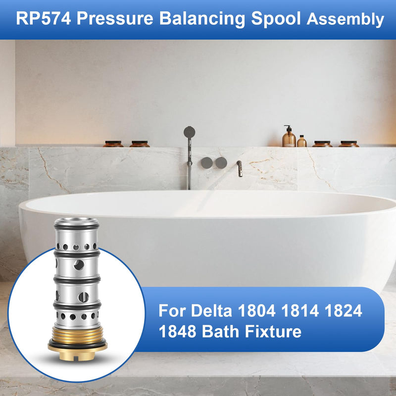 RP574 Faucet Spool Assembly, for Delta Shower Faucet 1804 1814 1824 1848 Bath Fixture, Pressure Balancing Spool for Tub/Shower Faucets Valve