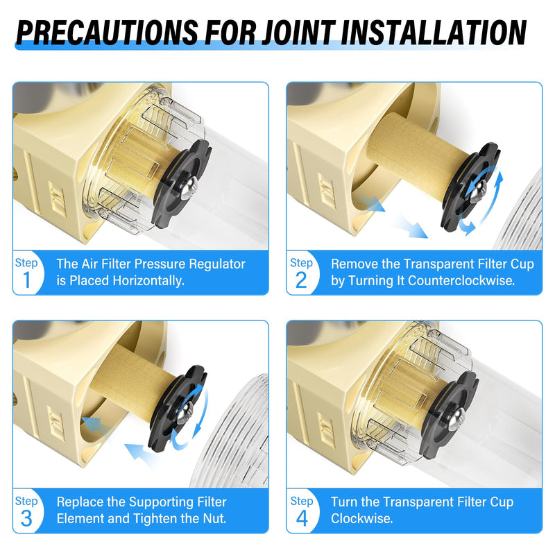 TAILONZ PNEUMATIC 1/2" NPT Yellow Filter Element Cartridge Replacement Kit for AC,AW,4000 Filter Element