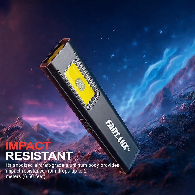 Pocket Flashlight, Compact Multi-Modes EDC Flashlights, USB-C Rechargeable, IPX4, Dual Material with Magnetic Base, Hat & Clothes Clip, Red/Blue Strobe(4) 4