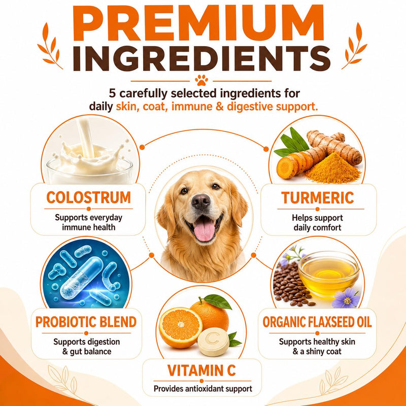 Dog Allergy Chews 200ct – Itchy Skin Relief for Dogs, Anti Itch & Immune Support,Licking Paws Treatment,Soft Chews with Colostrum,Probiotics & Vitamins,Skin and Coat Supplement for Dog Allergy Relief 1.9 g /200 Count (Pack of 1)