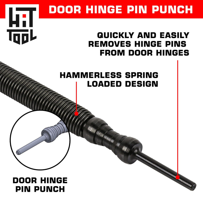 HIT Tool Hammerless Spring Punch Brass Pin Set: 1/16” x 1 3/8” Tip, 3/32” x 1 3/8” Tip, 1/8” x 1 3/8” Tip & 5/32” x 1 3/8” Tip