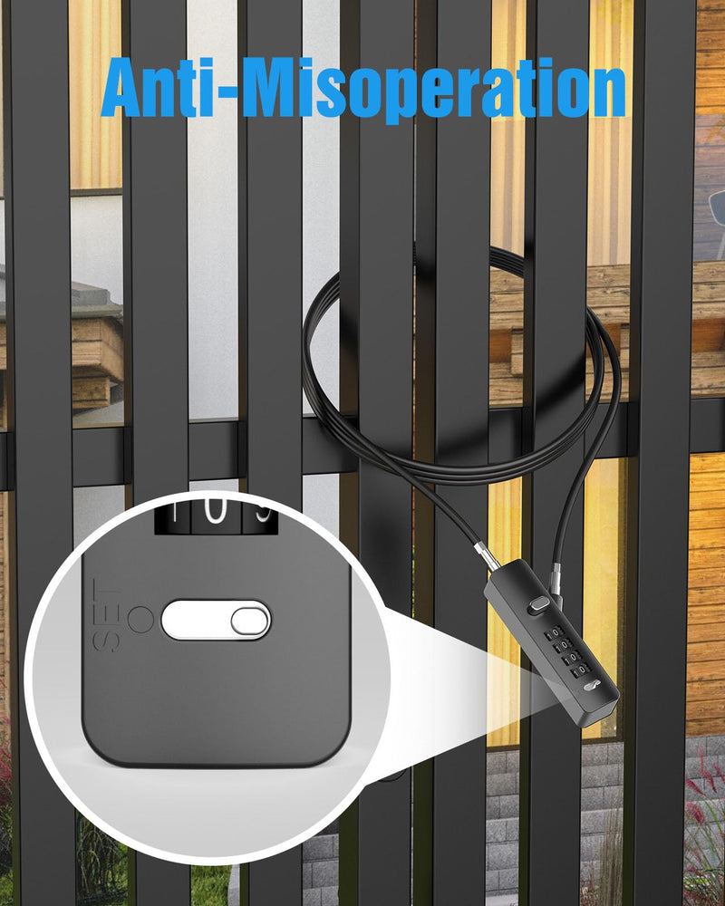 Combination Lock, 4-Digit Steel Cable Locks with Code, Locks for Lockers with 3 Lengths Cables for Bikes, File Cabinets, Wardrobes, Small Fences, Refrigerator Door (Gray-2pcs) Gray-2pcs