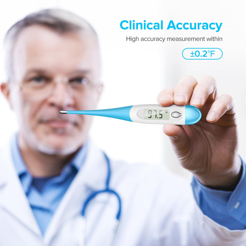Thermometer for Adults and Kids with 8 Seconds Fast Accurate Reading, Accurate & Safe Baby Thermometer for Oral, Rectal or Under Arm Use, Digital Thermometer with Fever Alarm, Large LCD Display