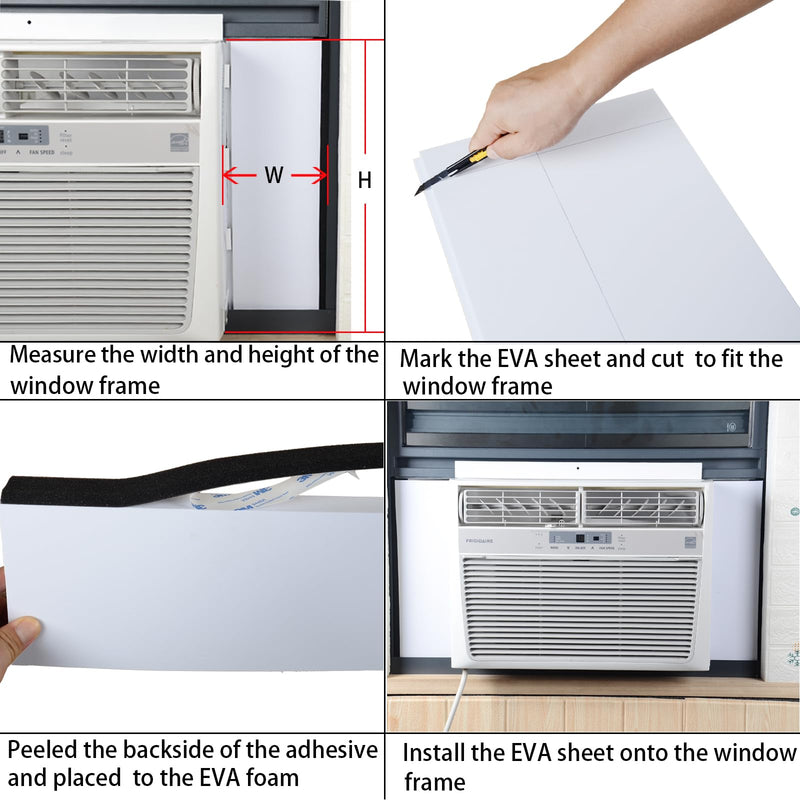 Window Air Conditioner Foam Insulation Panels,AC Side Insulating Panel Kit,2 Pack,White, 17in High x 10 in Wide x 1in Thick