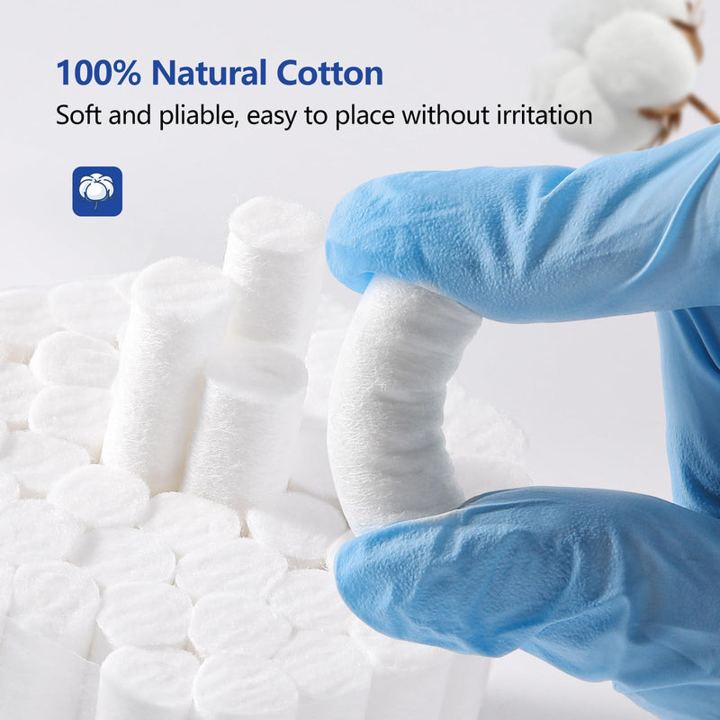 JMU 250Pcs Dental Cotton Rolls, 1'' Non-Sterile Nosebleed Plugs, Nosebleed Stopper for Kids or Adults, High Absorbent Cotton Rolls 1" x 3/8" 250
