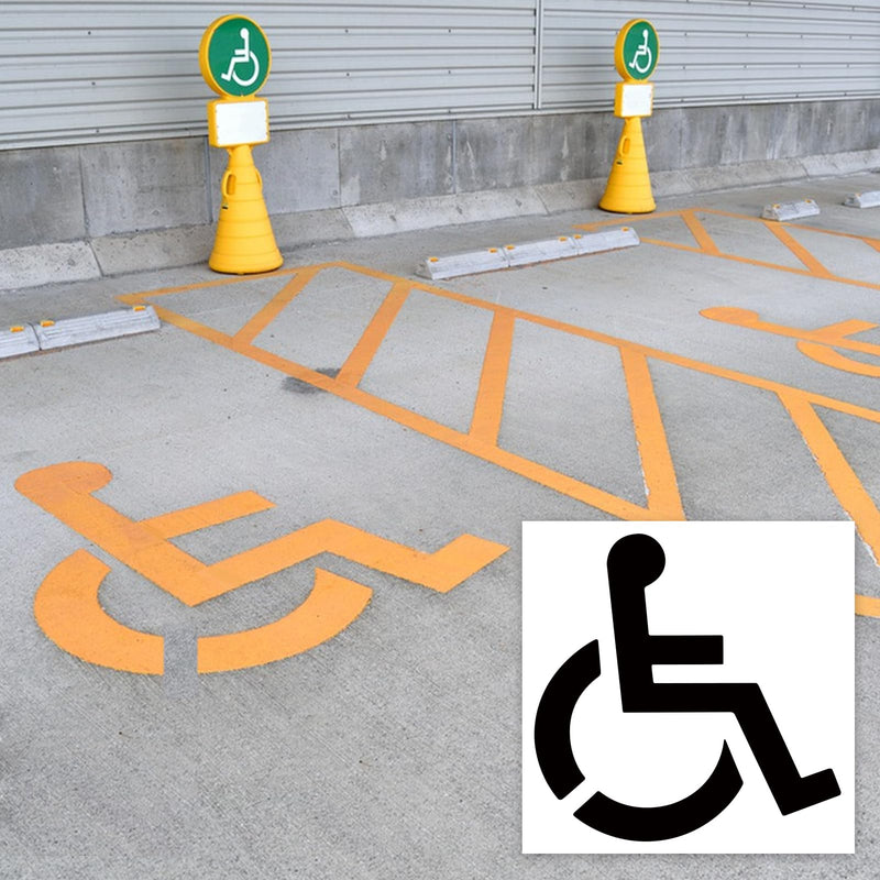 Large Handicap Parking Stencil, 36 Inch Reusable Silicone Disabled Symbol Stencil, Foldable Handicapped Template for Parking Lot Garage Pavement Marking, Easy to Use for Clear Markings