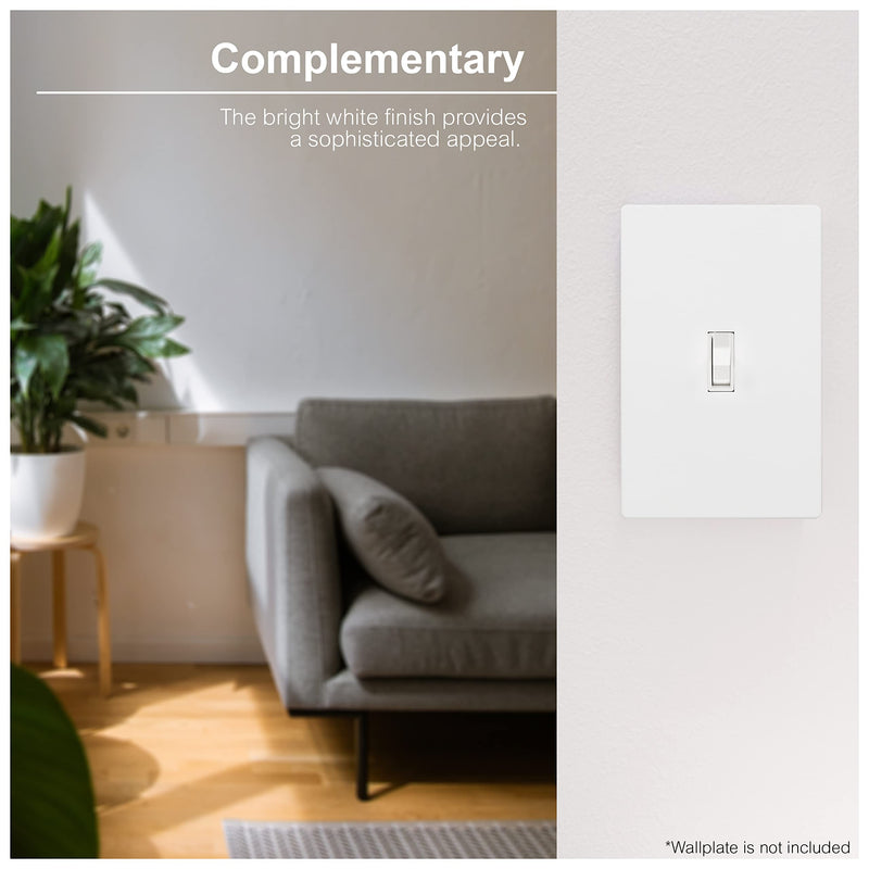 GE Heavy-Duty, Single Pole, In-Wall, Light, Fan, One Switch Circuits, Self-grounding Clip, Easy to Install, 20A/120V AC, UL Listed, White, 42160 1 Pack Heavy Duty