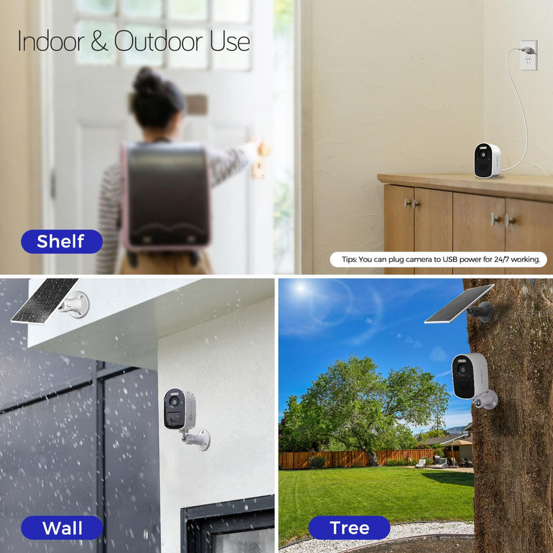xmartO 4MP QHD WiFi6 Dual-Band Wireless Solar-Powered Indoor & Outdoor Home Security Camera 1