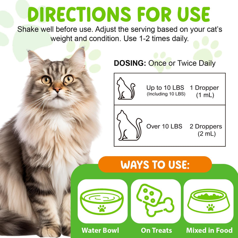 Hairball Relief for Cats, Natural Cat Hairball Treatment with Natural Ingredients & Vitamins - Kitten Furball Treatment, Supports Skin & Coat, Digestion, Immune Support for All Cats (1)