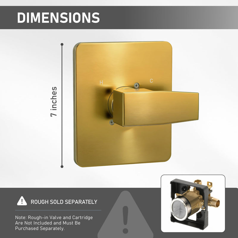 Replacement for Delta 13/14 Series Shower Faucet Set,Shower Handle Set Compatible with RP46074,Fits R10000 Series Valves(Cartridge and Valve Not Included),Brushed Gold Brushed Gold