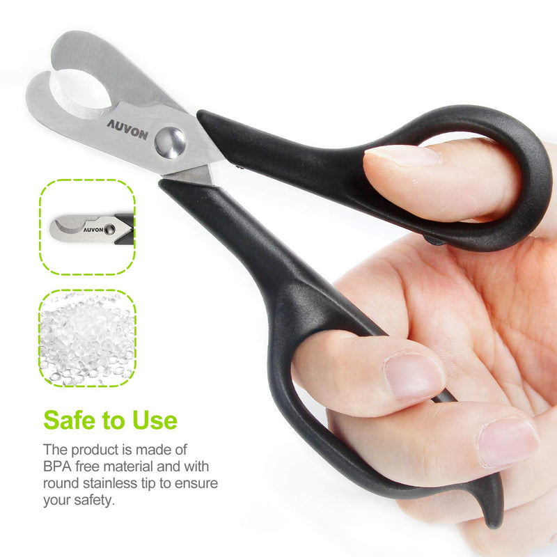 AUVON Scissors-Shaped Pill Cutter, Sharp Blade Pill Splitter for Easily Dividing Most 5-15mm Vitamins, Tablets and Medications in Half Black