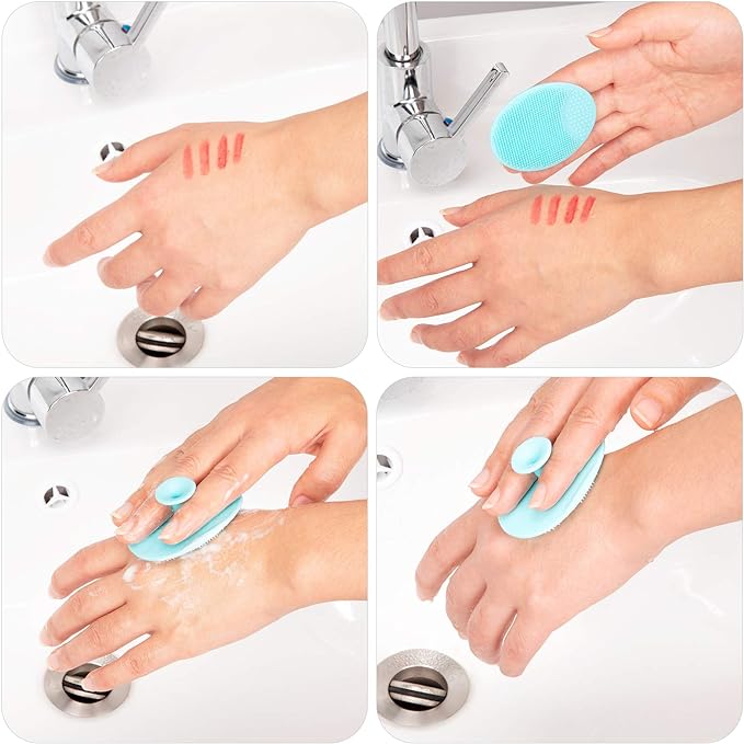 JEXCULL Face Clubber 4 Pack Soft Silicone Facial Cleansing Brush Face Creator Blackhead Acne Pore Pad Cradle Cap Face Mash Brush Deep Cleaning Skin Care - NewNest Australia