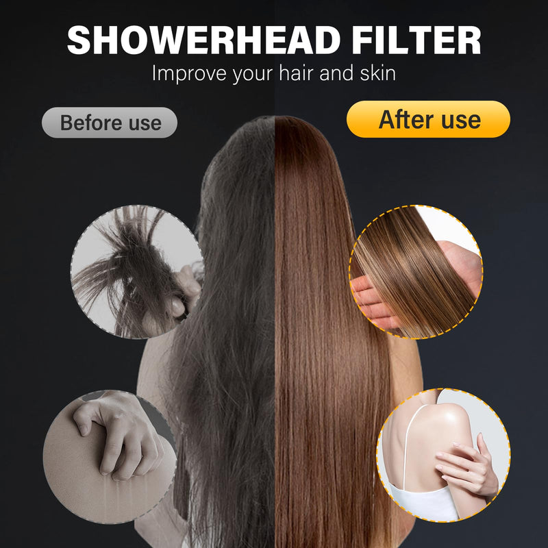 Carbon Shower Filter Cartridge 2PCS, Compatible with Shower Filter System, Reduces Chlorine, Heavy Metals & Impurities 2