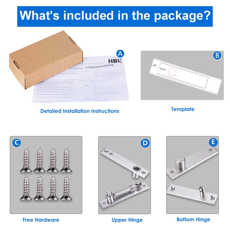 Heavy Duty Pivot Hinge for Wood Door - HBL' Stainless Steel Hidden Door Hinge for Secret Door, with 360 Degree Rotation, Invisible Pivot Door Hardware for Bookshelf. Pivot Hinge 1PC