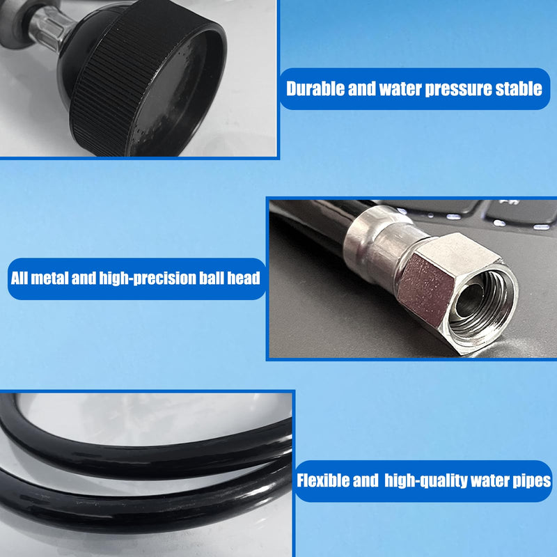 3 Pcs Shampoo Bowl Hose and Sprayer, Salon Hand Held Shower Heads and Rubber Hose Attachment for Shampoo Bowl Faucet Vacuum Breaker, Salon Sink Replacement, Barber Shop, Spa, 1/4" Thread