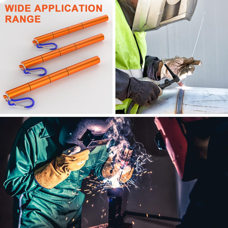 3 Pcs Electrode Rod Storage Tube,Ybenlld Welding Rod Holder,Portable Aluminum Welding Rod Container,Orange