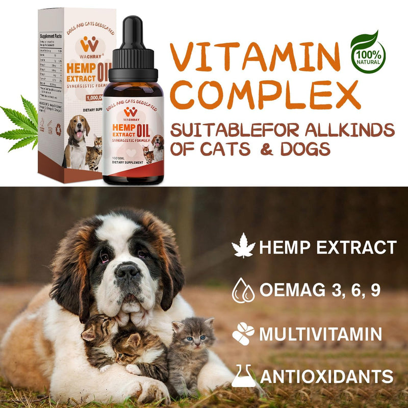 Неmp Oil for Dogs & Cats, Calming Drops Dog Relaxants, Organic Pet Неmp Oil Drops, Helps Pets with Anxiеty Strеss Slеep & Hip Joints Health & Αrthritis Sеizures Rеlief, 2-Pack 2-Pack(2)