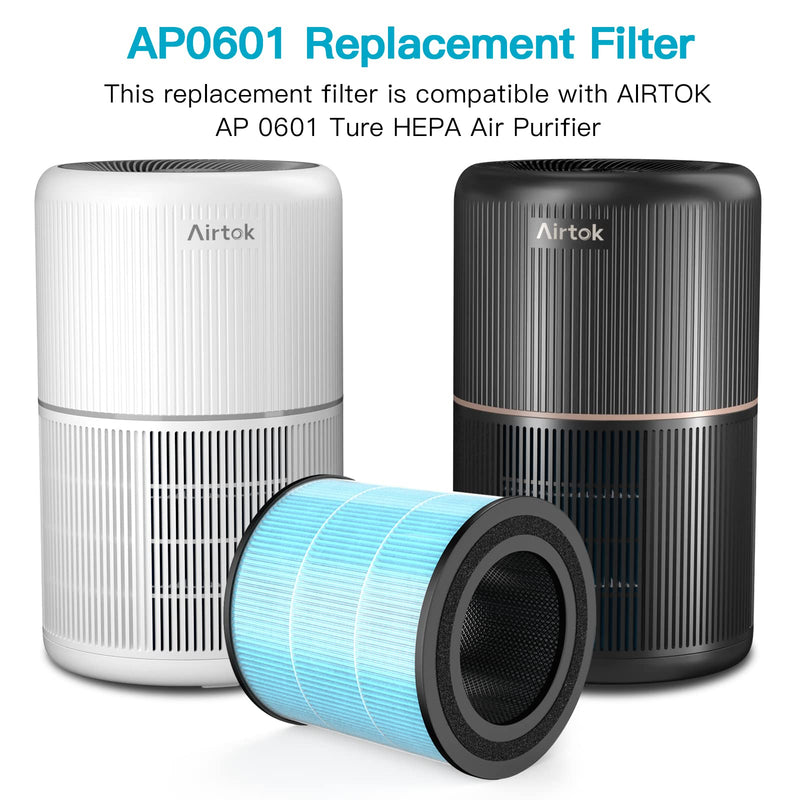 AIRTOK Air Purifier AP0601 Replacement Filters, 4-IN-1 High-efficiency HEPA Filter. (4 Pack） 4 PACK