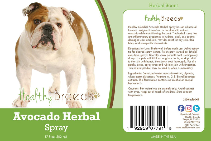Healthy Breeds Bulldog Avocado Herbal Spray 17 oz