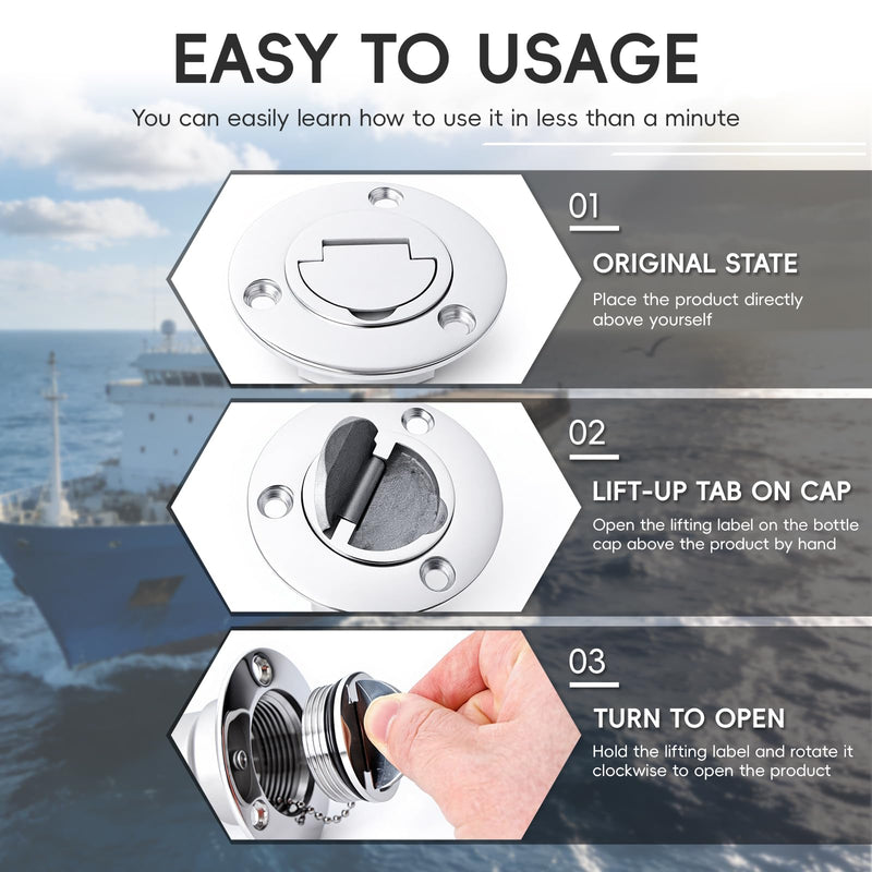 Angled Neck Boat Fuel/Gas Deck Fill/Filler 2inch Gas